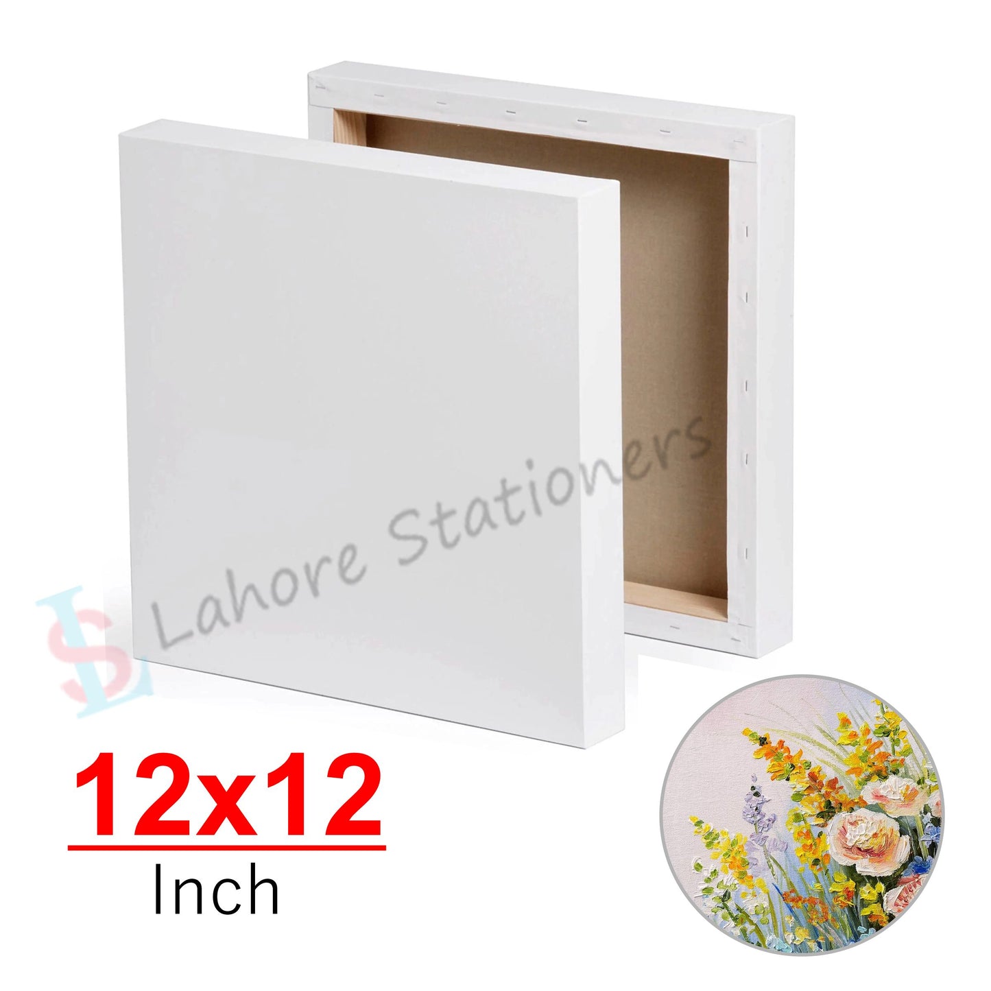 12x12 Inches Canvas Board for Painting Premium Art Canvas Single Piece