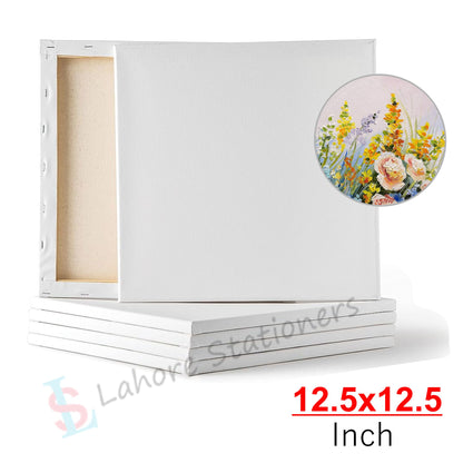 12.5x12.5 Inches Canvas Board for Painting Premium Art Canvas Single Piece