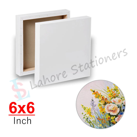6x6 Inches Canvas Board for Painting Premium Cotton Art Canvas Single Piece