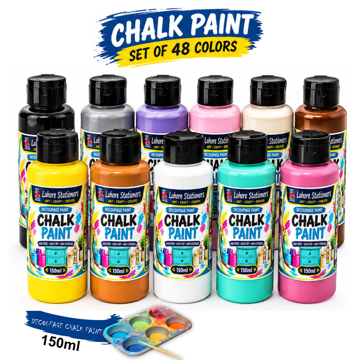 Chalk Paint 150ml Decoupage Paint for Furniture, Décor & DIY Projects