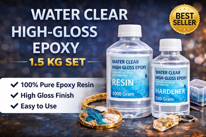 Water Clear High-Gloss Epoxy Resin & Hardener Set 1.5 KG