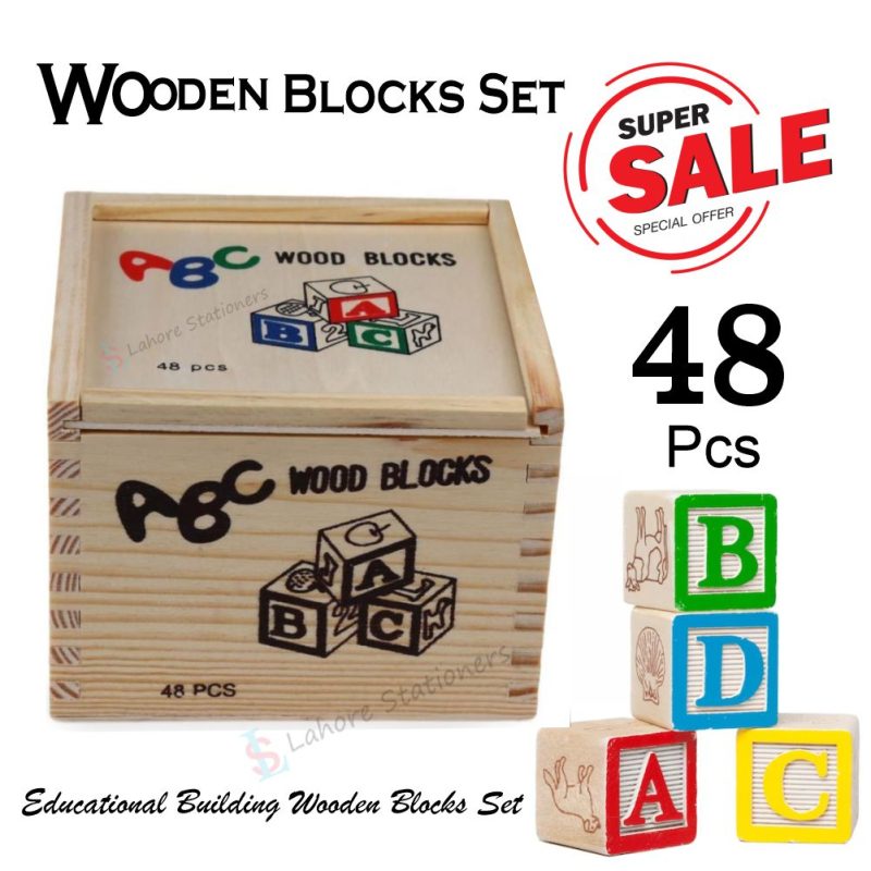 Wooden ABC & Number Blocks For Kids Educational Toys