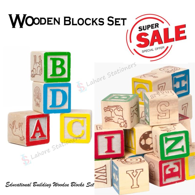 Wooden ABC & Number Blocks For Kids Educational Toys