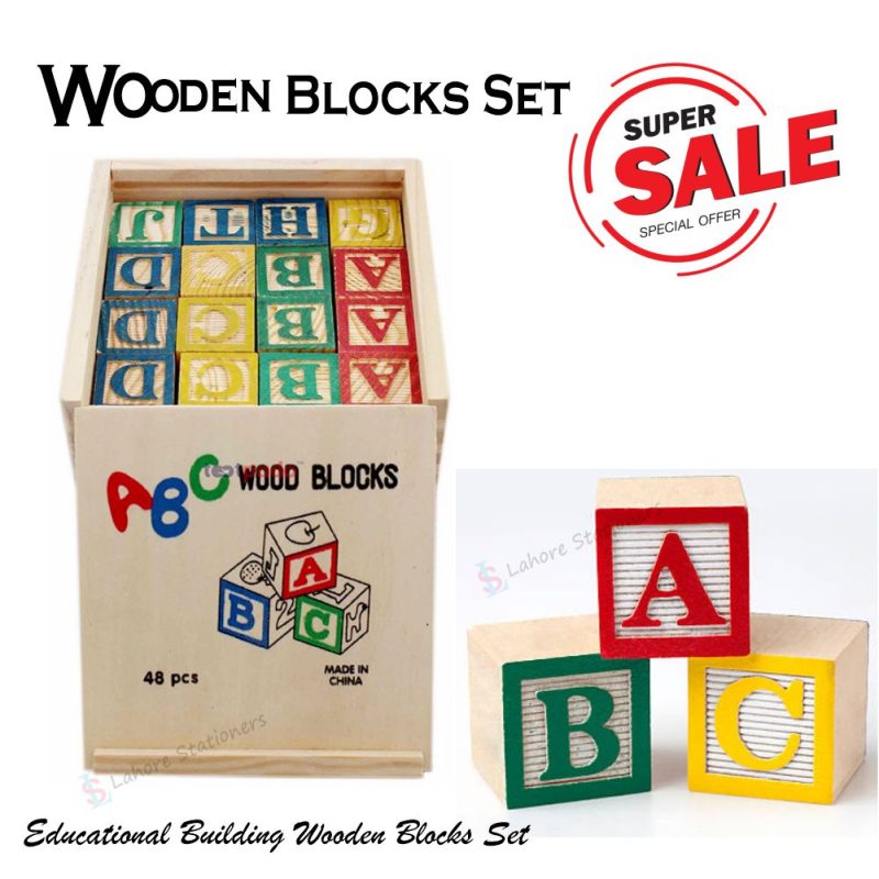 Wooden ABC & Number Blocks For Kids Educational Toys