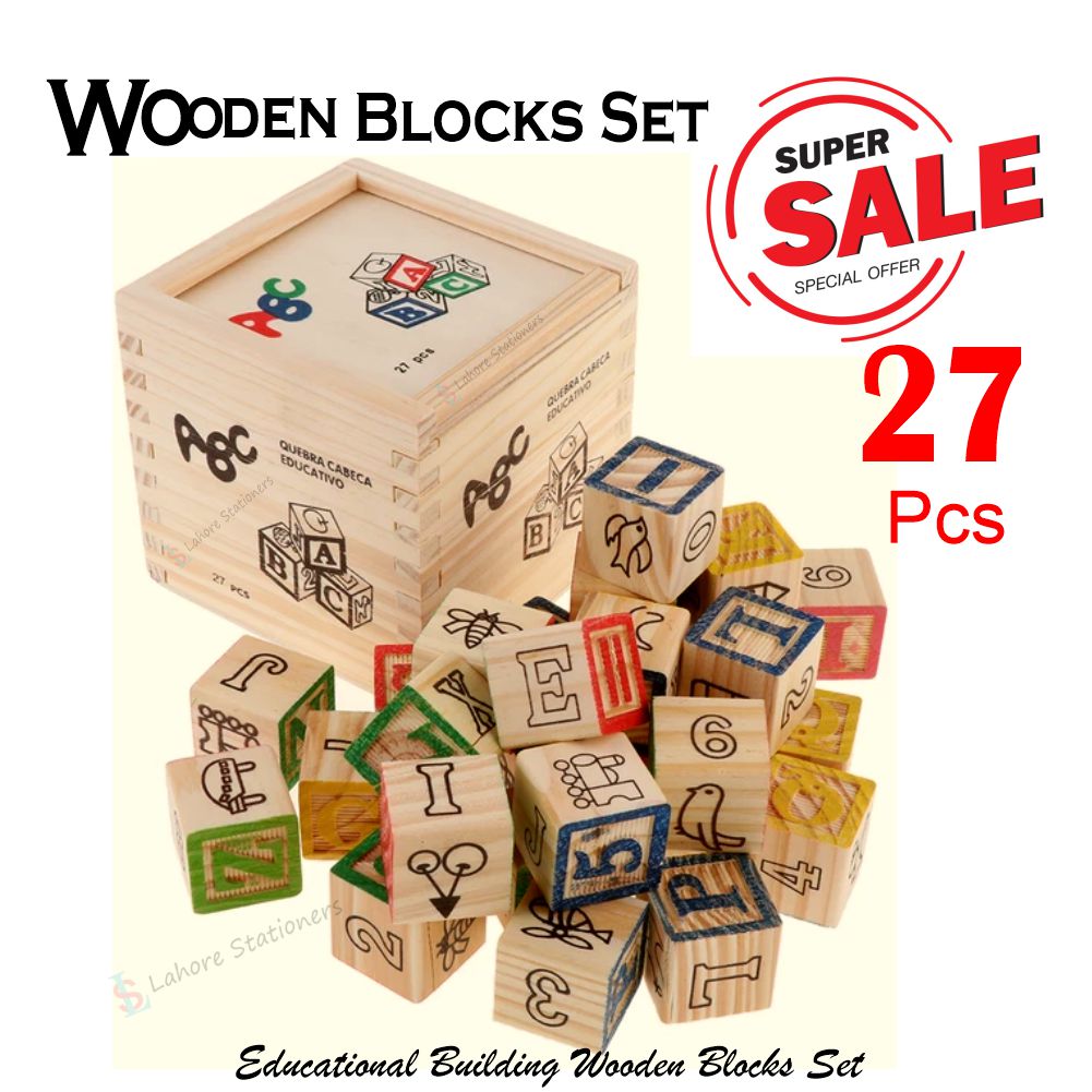 Wooden ABC & Number Blocks For Kids Educational Toys