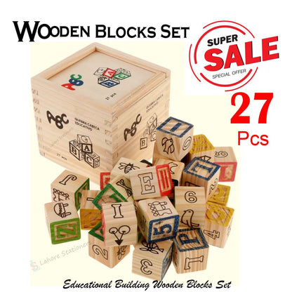 Wooden ABC & Number Blocks For Kids Educational Toys