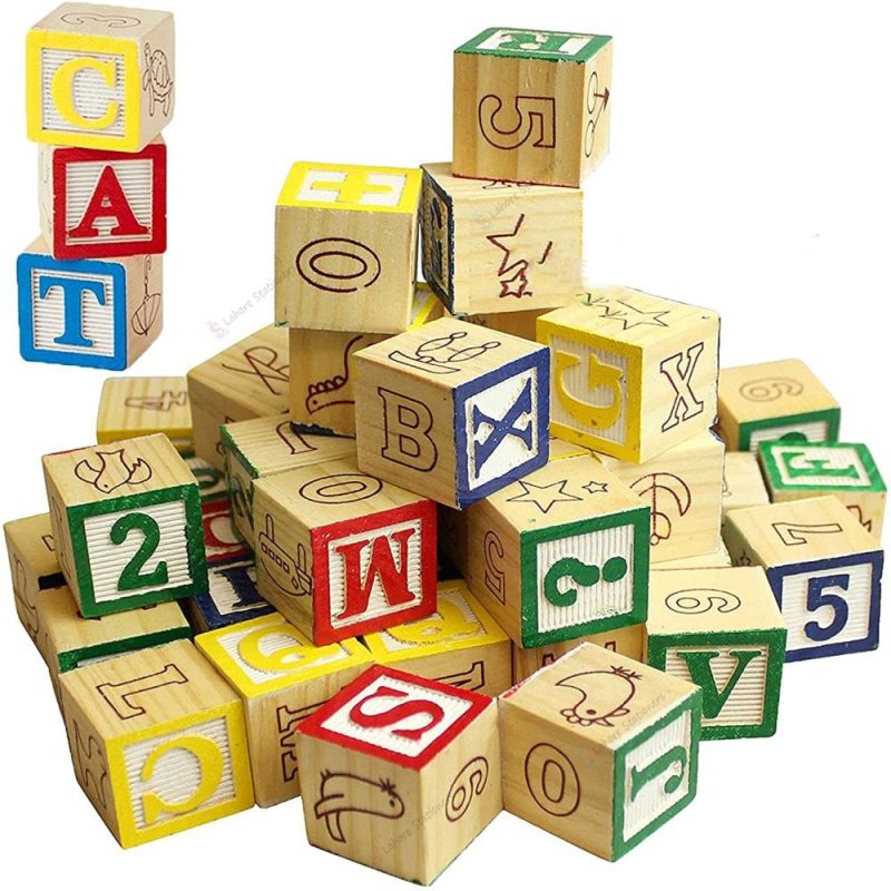 Wooden ABC & Number Blocks For Kids Educational Toys