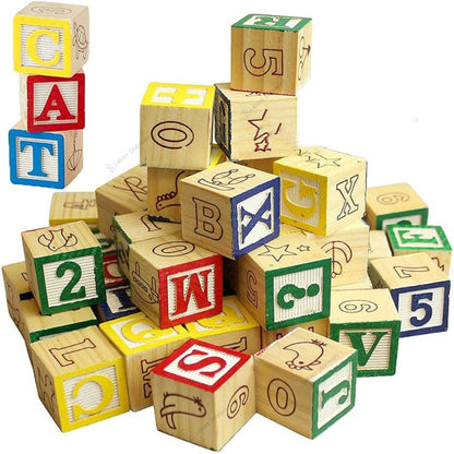 Wooden ABC & Number Blocks For Kids Educational Toys