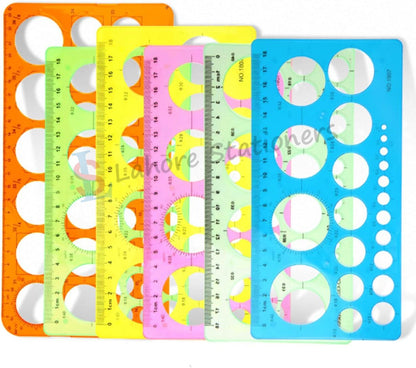 Circle Stencils for Drawing Study Round Hole Ruler Tool Geometric Stencil Rulers Templates Scale Drawing Tool