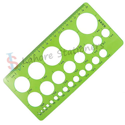 Circle Stencils for Drawing Study Round Hole Ruler Tool Geometric Stencil Rulers Templates Scale Drawing Tool