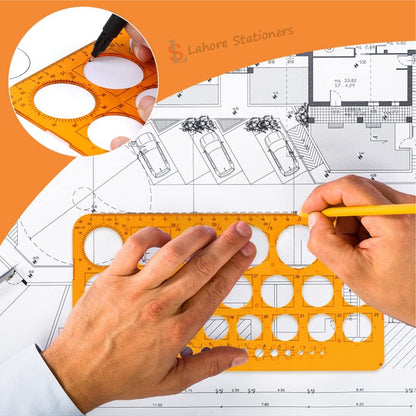 Circle Stencils for Drawing Study Round Hole Ruler Tool Geometric Stencil Rulers Templates Scale Drawing Tool