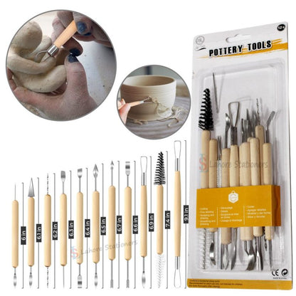 Clay Sculpting Tools Set Wooden Pottery Carving, Shaping & Embossing Tools for DIY Art & Craft