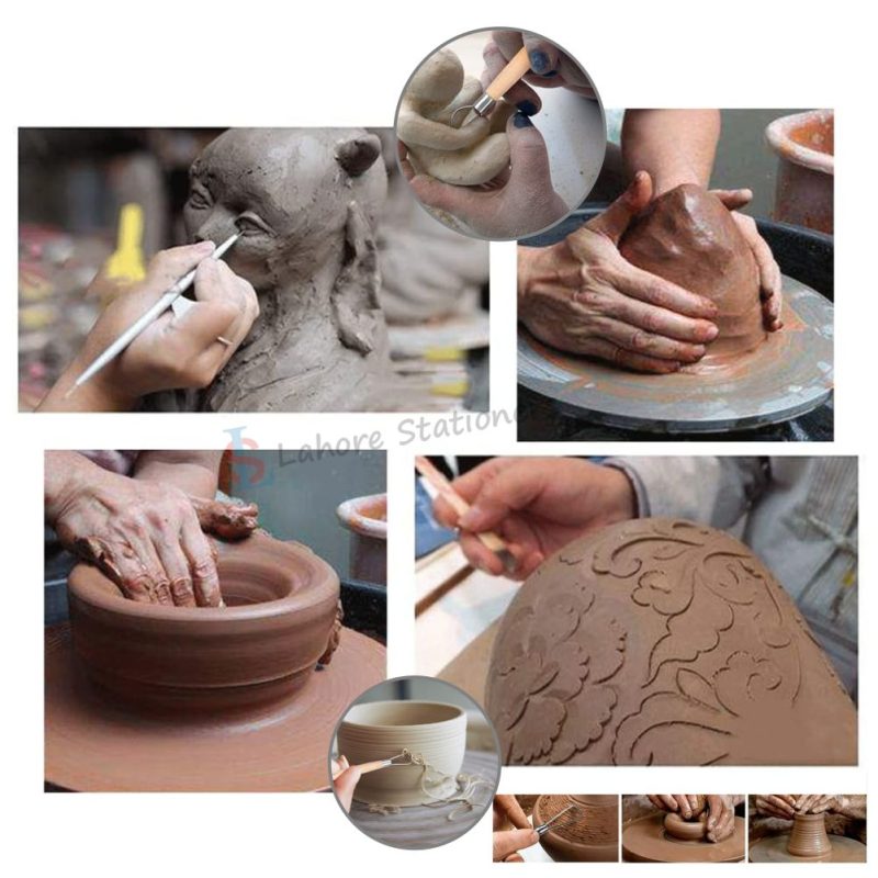 Clay Sculpting Tools Set Wooden Pottery Carving, Shaping & Embossing Tools for DIY Art & Craft
