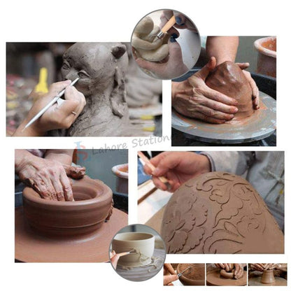 Clay Sculpting Tools Set Wooden Pottery Carving, Shaping & Embossing Tools for DIY Art & Craft