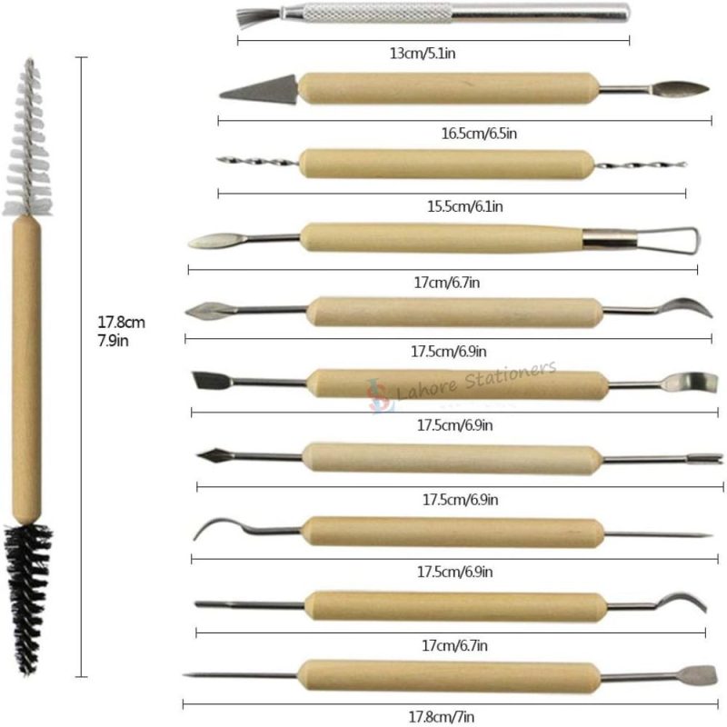 Clay Sculpting Tools Set Wooden Pottery Carving, Shaping & Embossing Tools for DIY Art & Craft