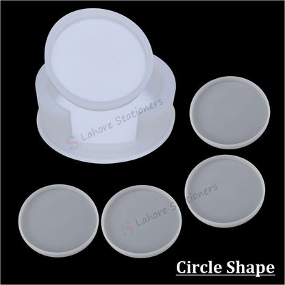 Cup Coaster Epoxy Resin Silicone Mold Set with Coaster Holder