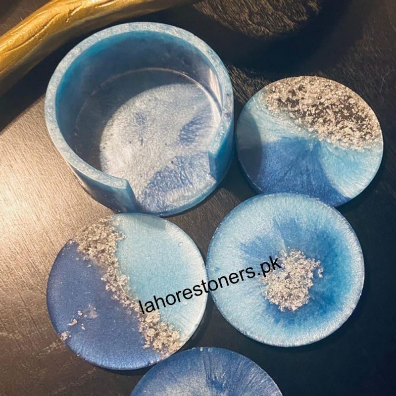 Cup Coaster Epoxy Resin Silicone Mold Set with Coaster Holder