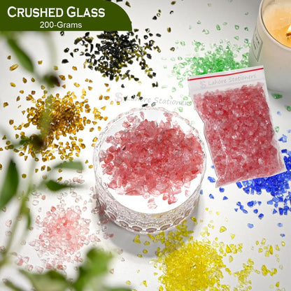 Crushed Glass 200g Pack Available in Different Colors