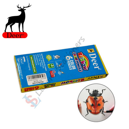 Deer Rainbow Color Pencils Half size 6 Colors