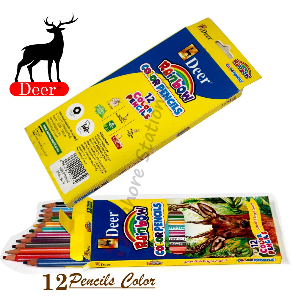 Colour Pencil 12 Full Size Deer Rainbow