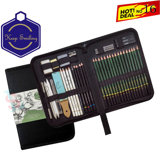 Deal 16: Keep Smiling 42-Piece Sketching Kit with Sketching Pad – Perfect Gift for Artists