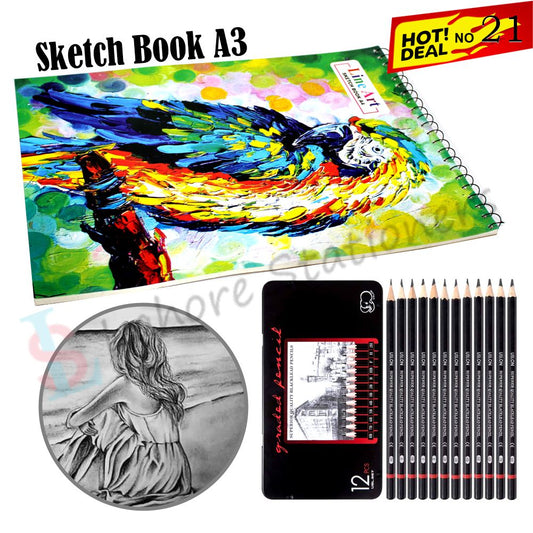 Deal 21: Sketching Book A3 + Sketching Pencil Set – Complete Sketching Experience