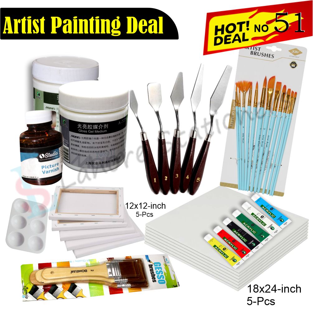 Deal 51 Artist Painting Deal Complete Art Supplies Bundle for Beginners & Professionals