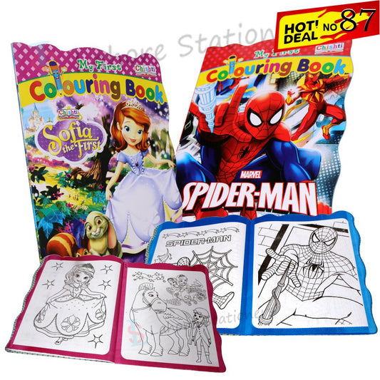 Deal 87 – Sofia the First & Spider‑Man Colouring Books for Kids