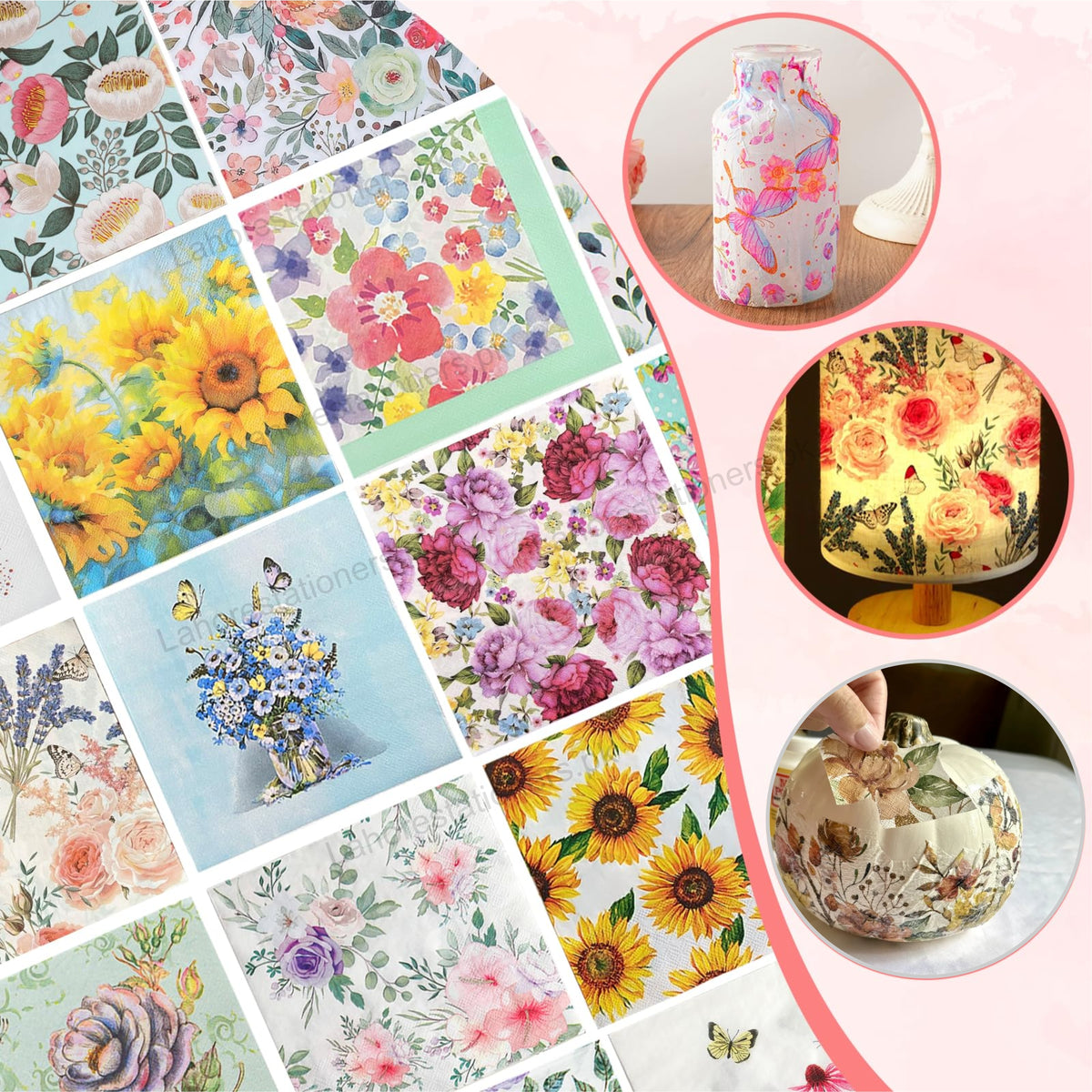 Decorative Decoupage Paper Napkins Crafting & DIY Projects