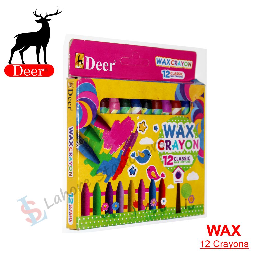 Deer Classic Wax Crayons 12 Pcs Crayons Color