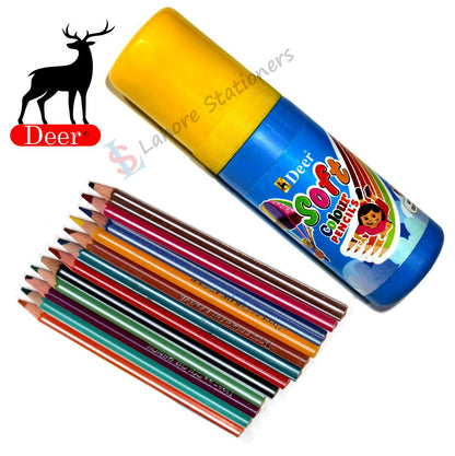 Deer Soft 12 Colors Pencils Medium Size