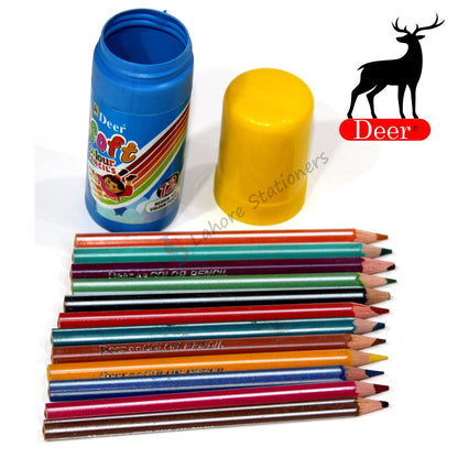Deer Soft 12 Colors Pencils Medium Size