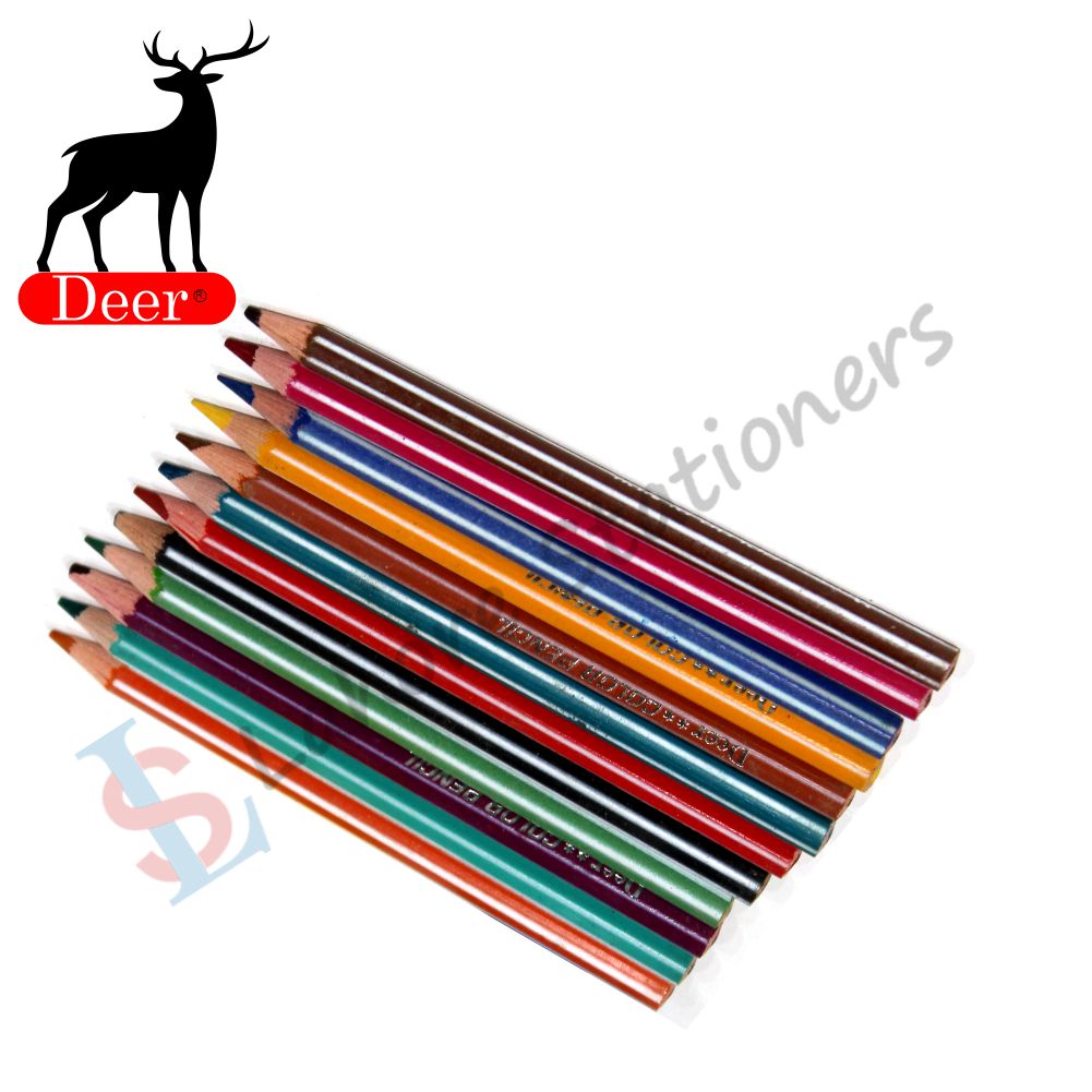 Deer Soft 12 Colors Pencils Medium Size