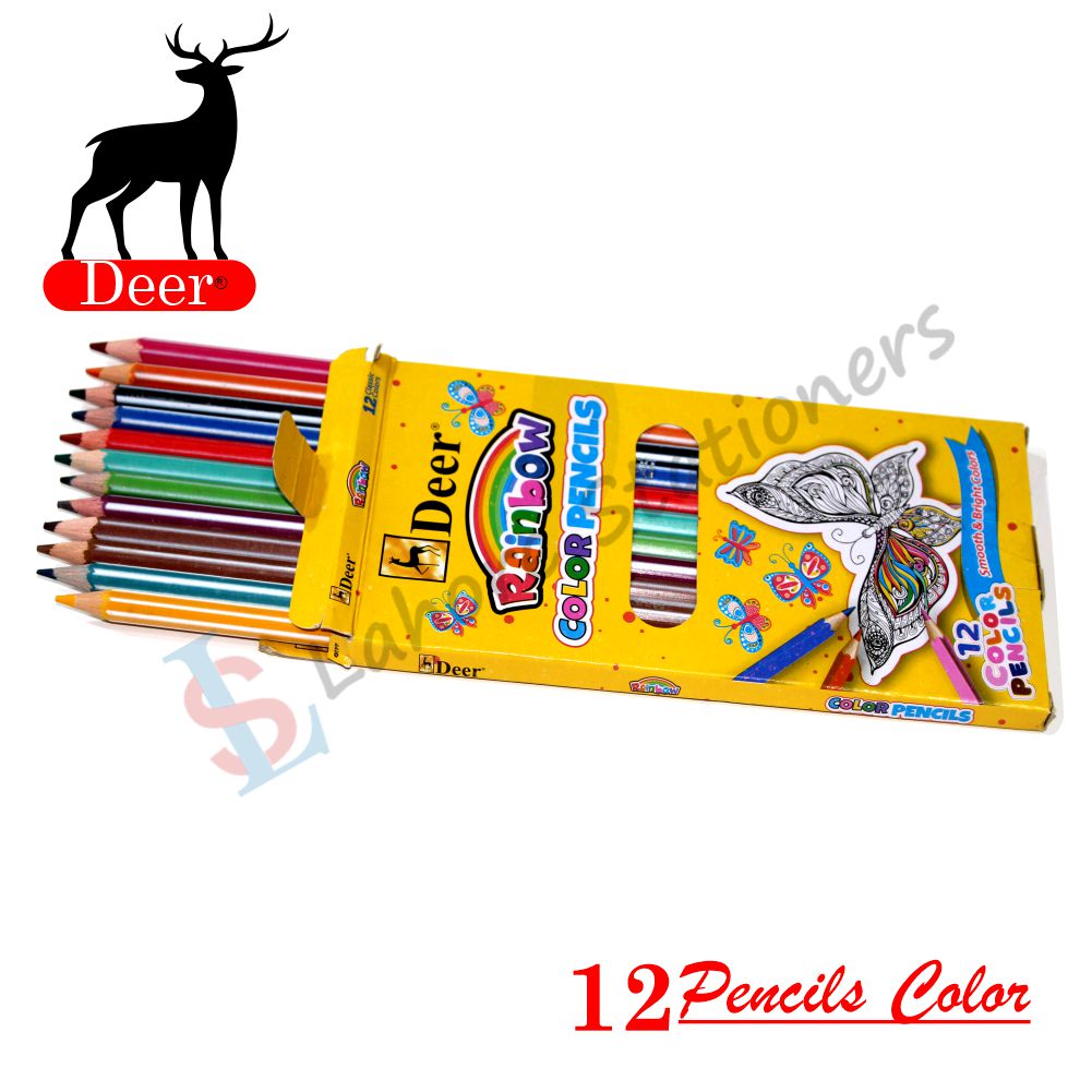 Deer Rainbow Colour Pencils 12 colours Full Size