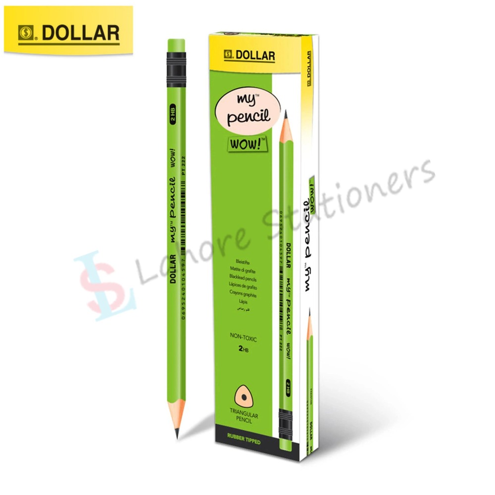 Dollar My Pencil WOW  Pack of 12 (Green) Premium HB Lead Pencils for Smooth Writing