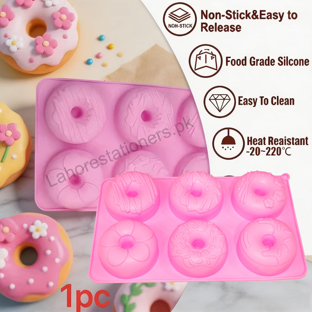 Kiddo Art Round Silicone Donut Mold – Chocolate, Cement, Concrete, Plaster & Crafts