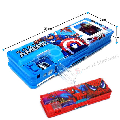Amazing Girls Character Double Side Pencil Case With Dual Sharpner Geometry Box