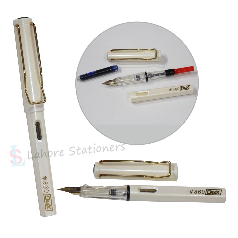 Dux 360 Luxury Fountain Pen High Quality Product. Body Color milky white Single Piece