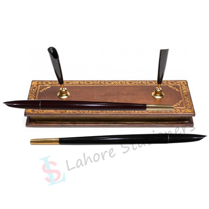 Dux 612 Office Desk Long Pens Black & Maroon Pair