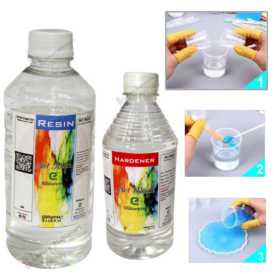 Epoxy Art Resin And Hardener Set For Craft Working 1000 gms Resin 500 gms Hardener