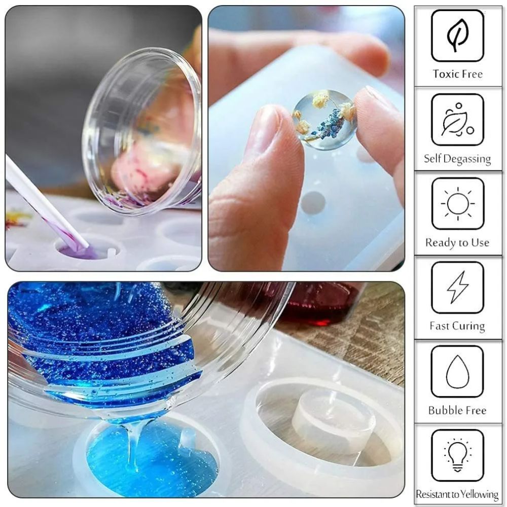 Epoxy Art Resin And Hardener Set For Craft Working 1000 gms Resin 500 gms Hardener