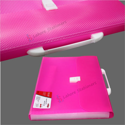 Expanding File Folder Documents Bag Large A4 Size with Carry Handle 12 Pockets Plastic Sheet