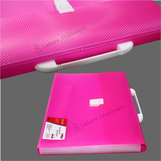 Expanding File Folder Documents Bag Large A4 Size with Carry Handle 12 Pockets Plastic Sheet