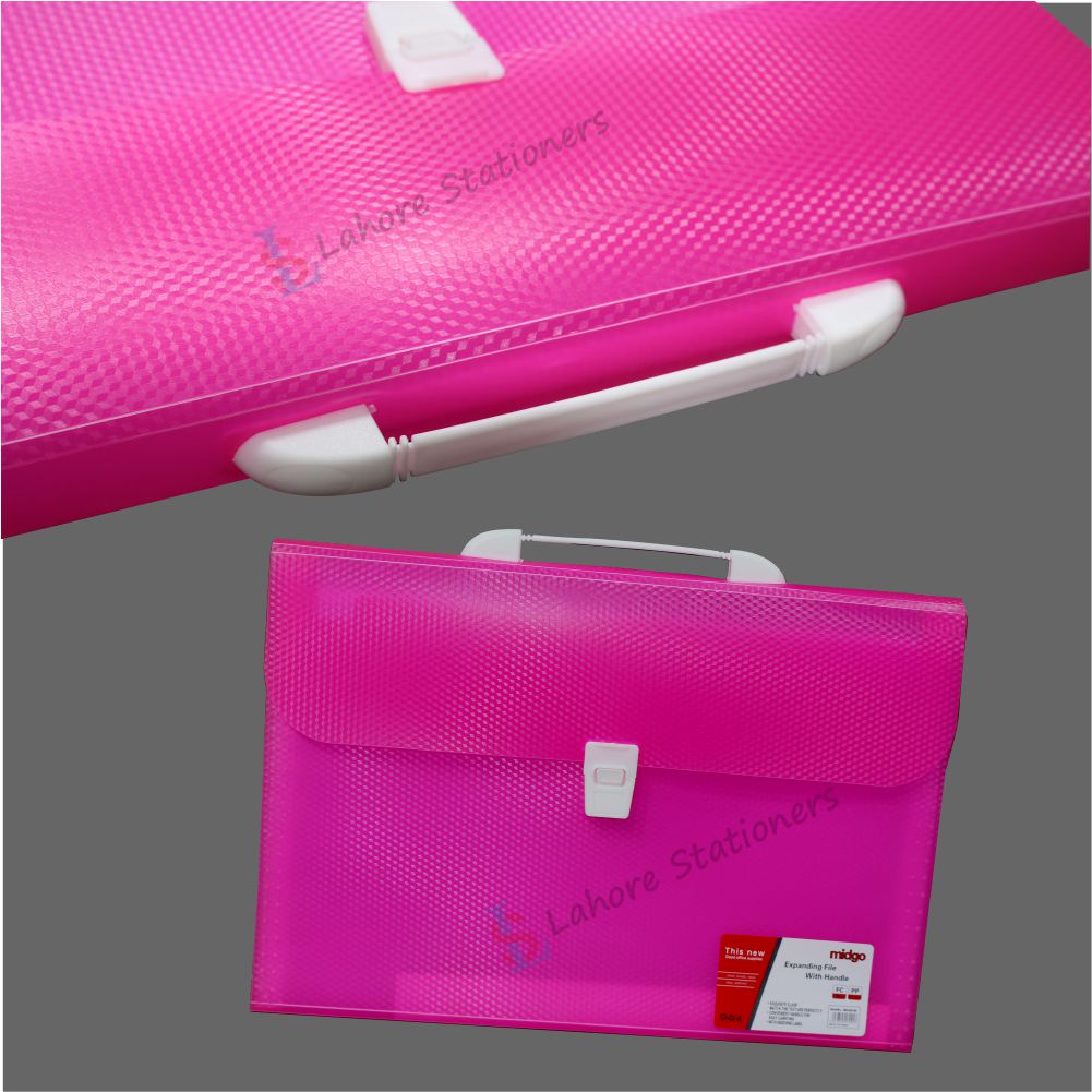 Expanding File Folder Documents Bag Large A4 Size with Carry Handle 12 Pockets Plastic Sheet
