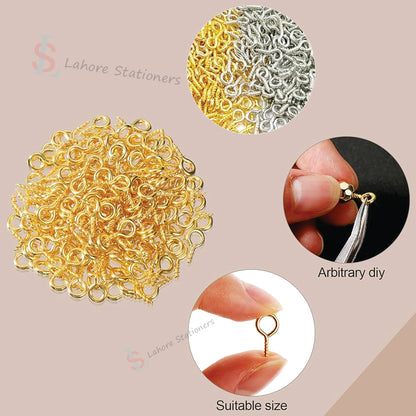 Mini Eye Pins Hooks for Keychains & Jewelry Making  Metal Screw Loops for Resin Crafts & DIY Projects