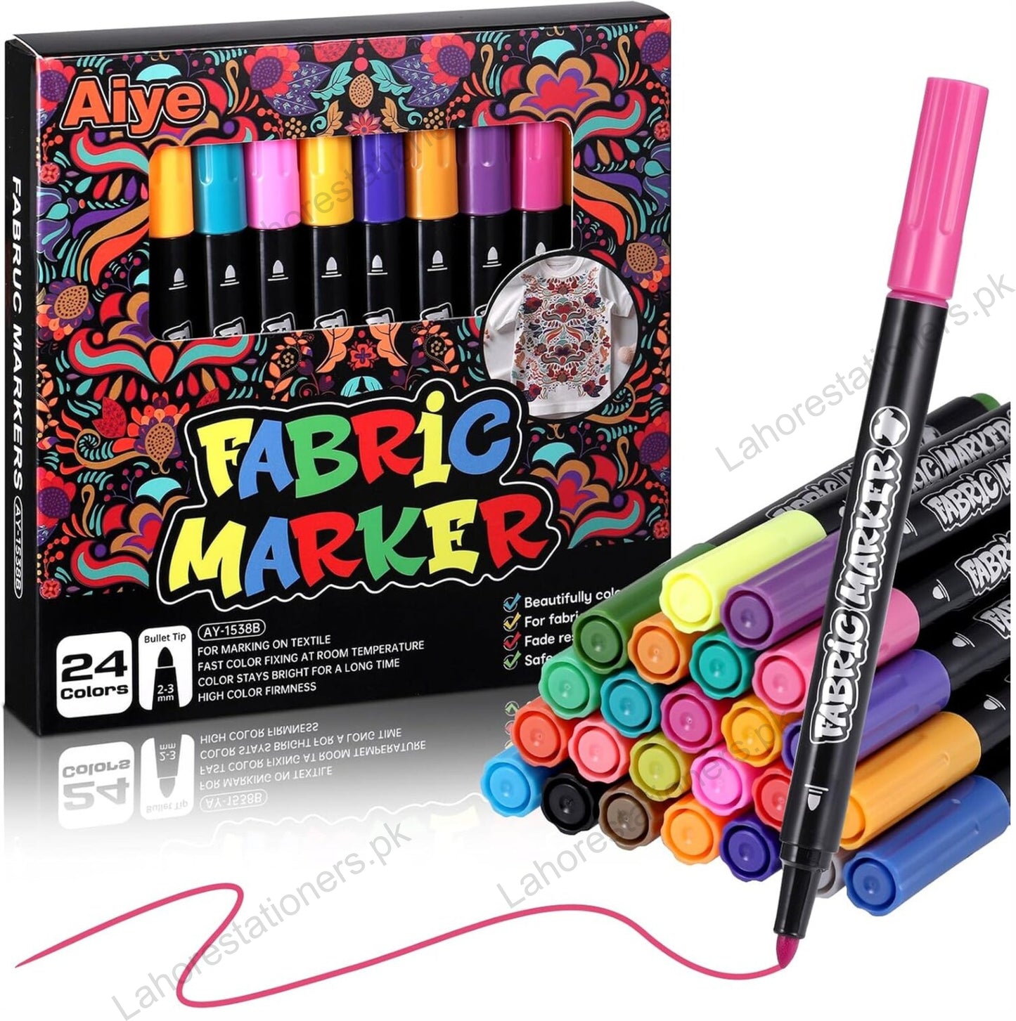 Permanent Fabric Markers for Clothes & Textile Painting – 12 & 24 Colors