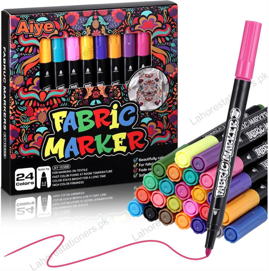 Permanent Fabric Markers for Clothes & Textile Painting – 12 & 24 Colors