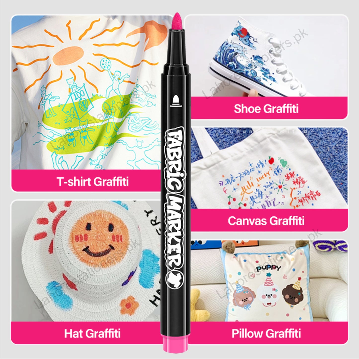 Permanent Fabric Markers for Clothes & Textile Painting – 12 & 24 Colors