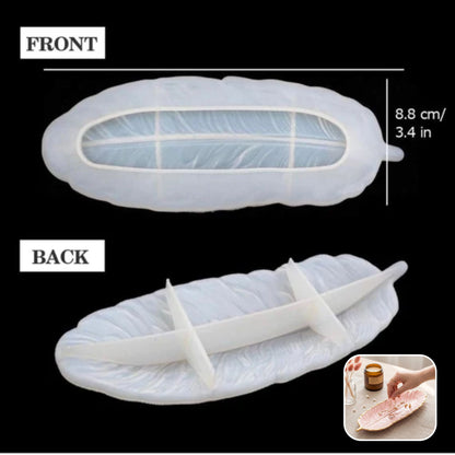 Feather Dish Silicone Mold Resin Trinket, Jewelry, Key & Candy Dish