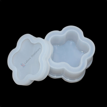 Flower Shape Jewelry Storage Box Silicone Mold for Epoxy Resin, Candle, Concrete & Plaster DIY